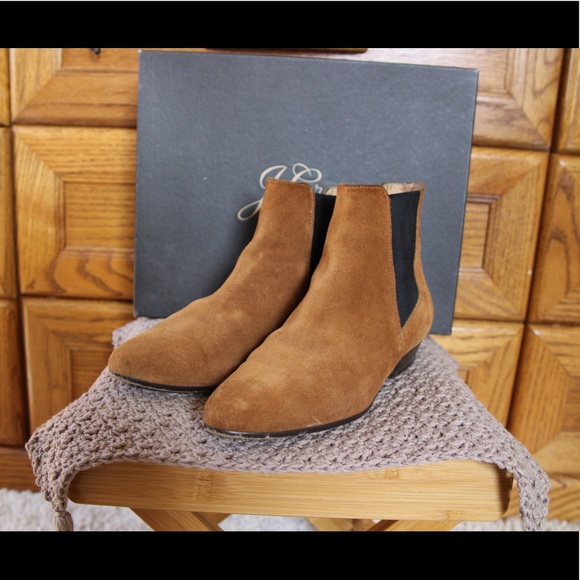 GUC J.Crew Brown Suede Chelsea Ankle Boots in women’s 5.5 with original box - Picture 3 of 7